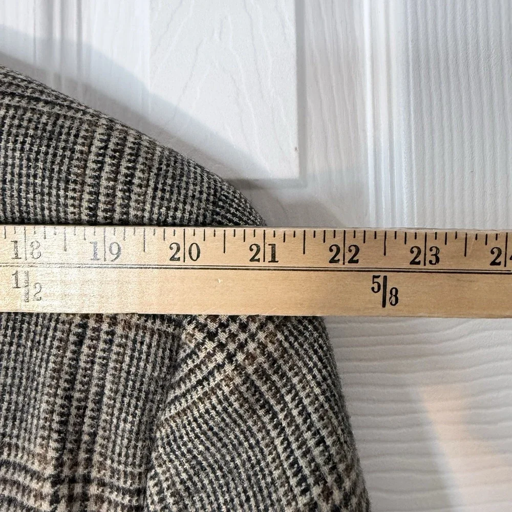 Jos A Bank Camel Hair Soft Tweed Blazer Men's 46L Gordon‎ Check Plaid Two Button
